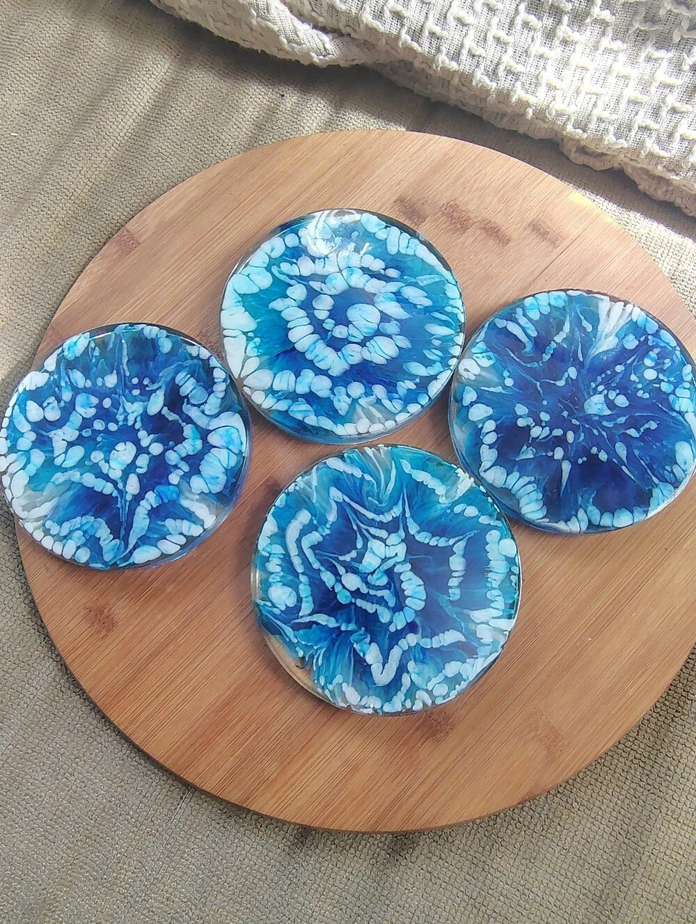 Blue Marble Coasters - Set of 4